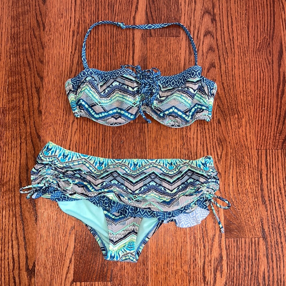 Profile Blush by Gottex bikini top and bottom size L / D cup